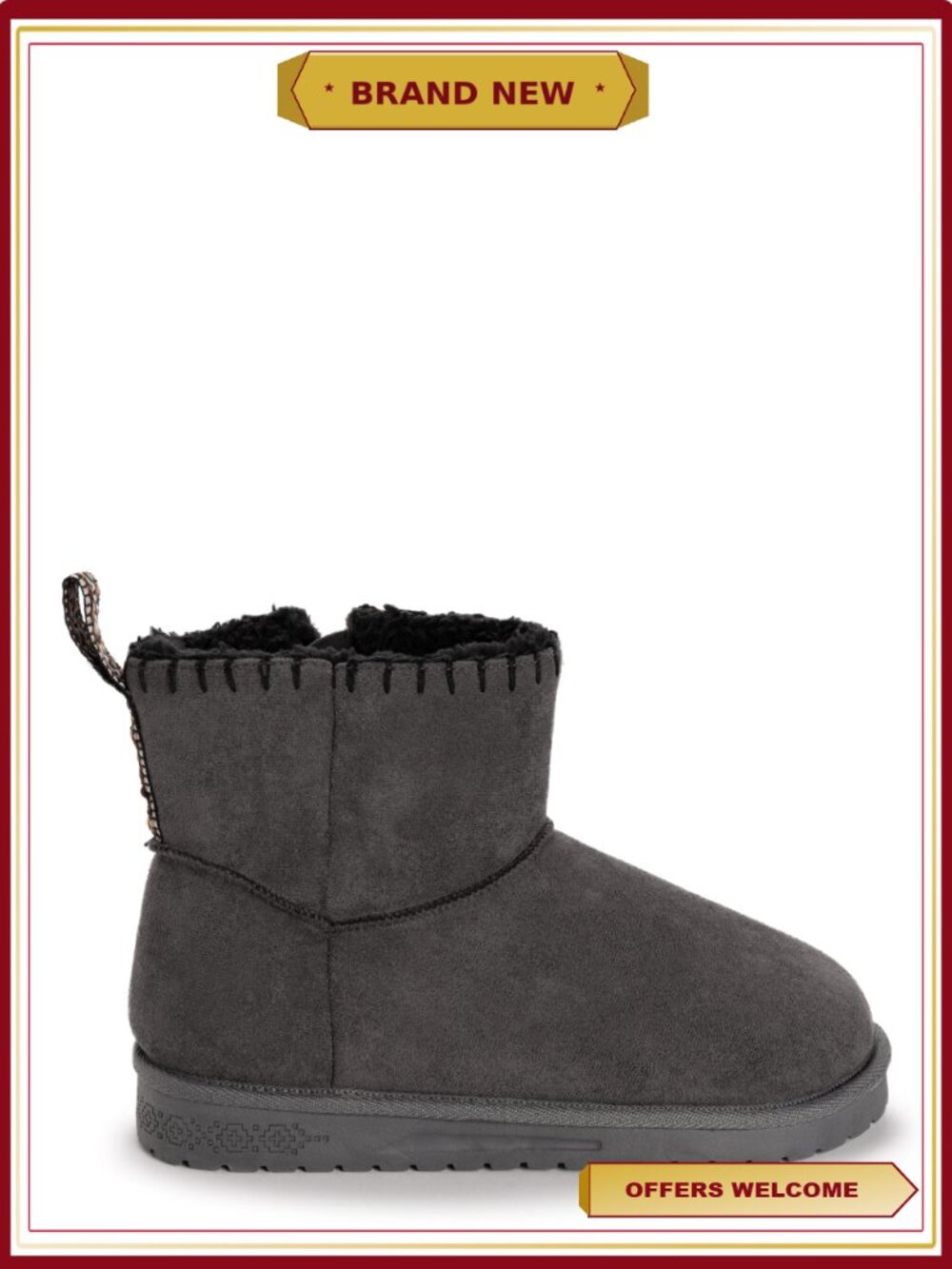 MUK LUKS Womens Faux Suede Cozy Ankle Bootie Zip Sherpa Lined Wide Width